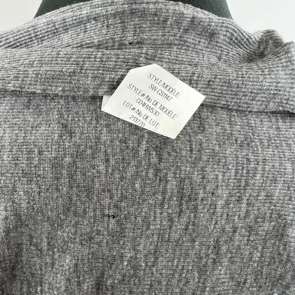 Helmut Lang Gray Cardigan Sweater Micro Modal Open Front Long Sleeve FLAW - Picture 9 of 11